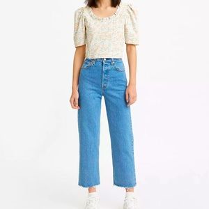 Levi’s ribcage cropped straight leg jean